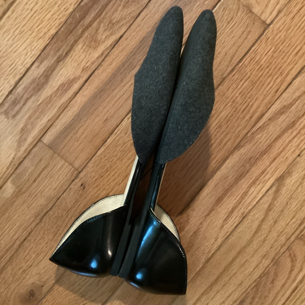 NINE WEST CHARCOAL FLANNEL & BLACK PATENT - STARSHIP FLAT/EXCELLENT CONDITION - Picture 6 of 8